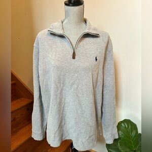 Ralph Lauren Gray Polo Collar Sweater with Navy Label